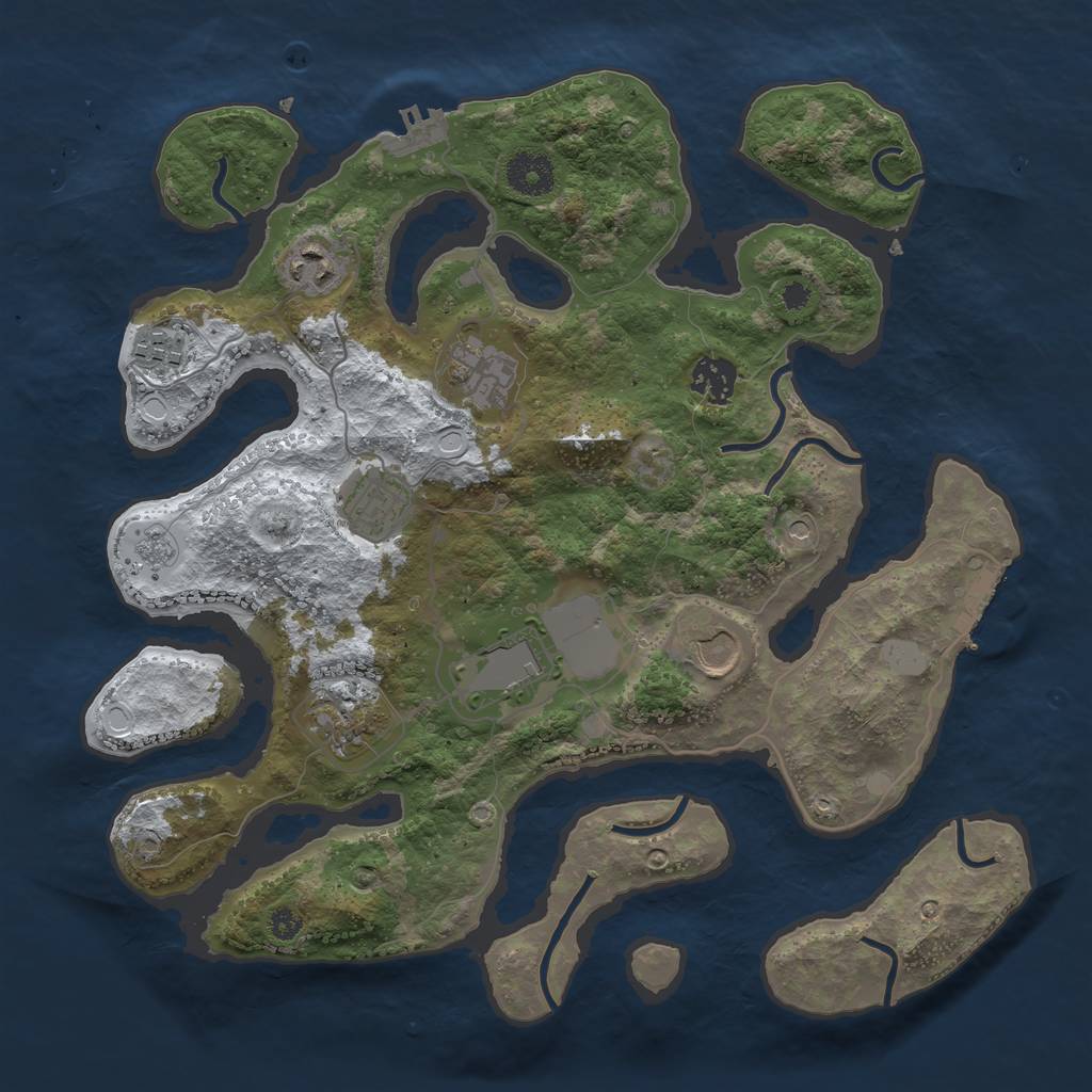 Rust Map: Procedural Map, Size: 3500, Seed: 6, 17 Monuments