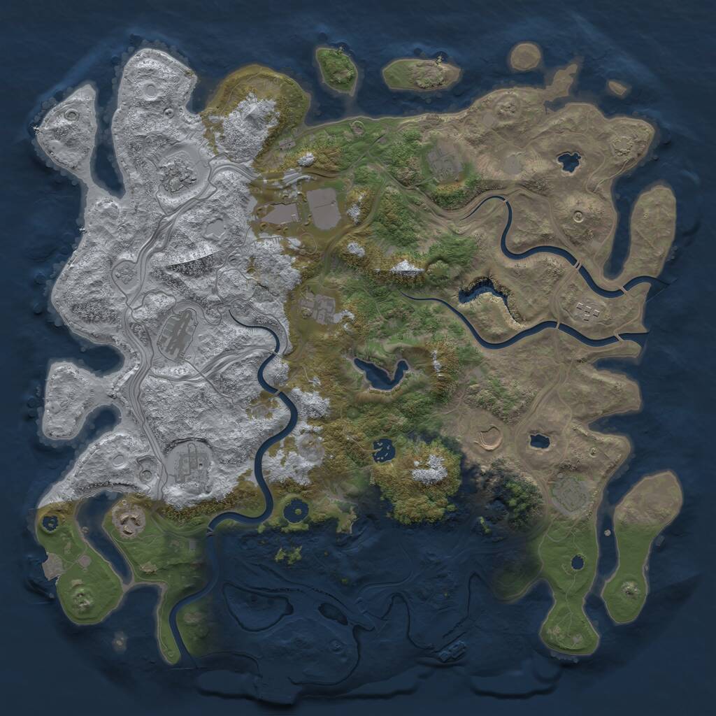 Rust Map: Procedural Map, Size: 4500, Seed: 855655910, 17 Monuments