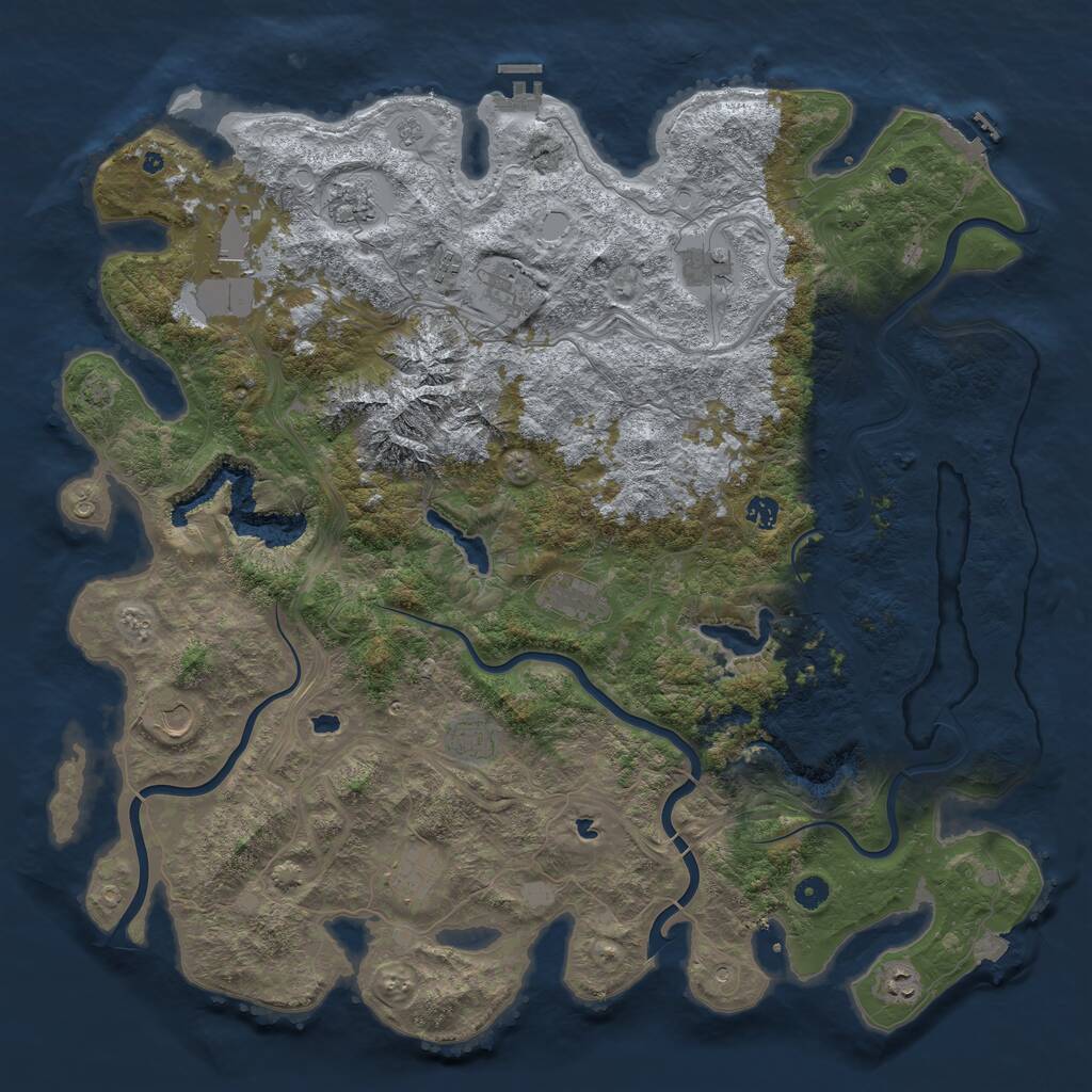 Rust Map: Procedural Map, Size: 5000, Seed: 725369699, 17 Monuments
