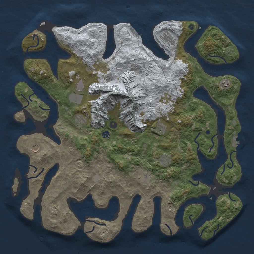 Rust Map: Procedural Map, Size: 5000, Seed: 725369699, 20 Monuments