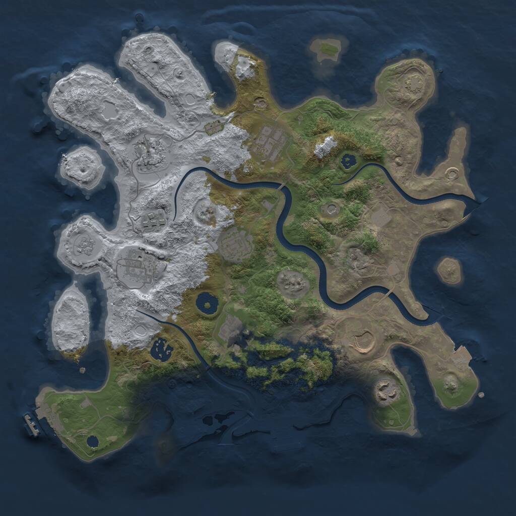 Rust Map: Procedural Map, Size: 3500, Seed: 20220209, 15 Monuments