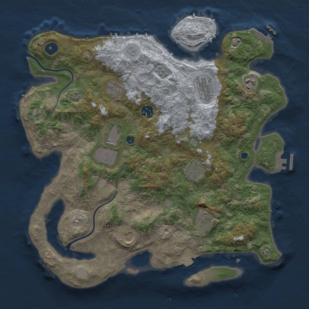 Rust Map: Procedural Map, Size: 3819, Seed: 778289632, 15 Monuments