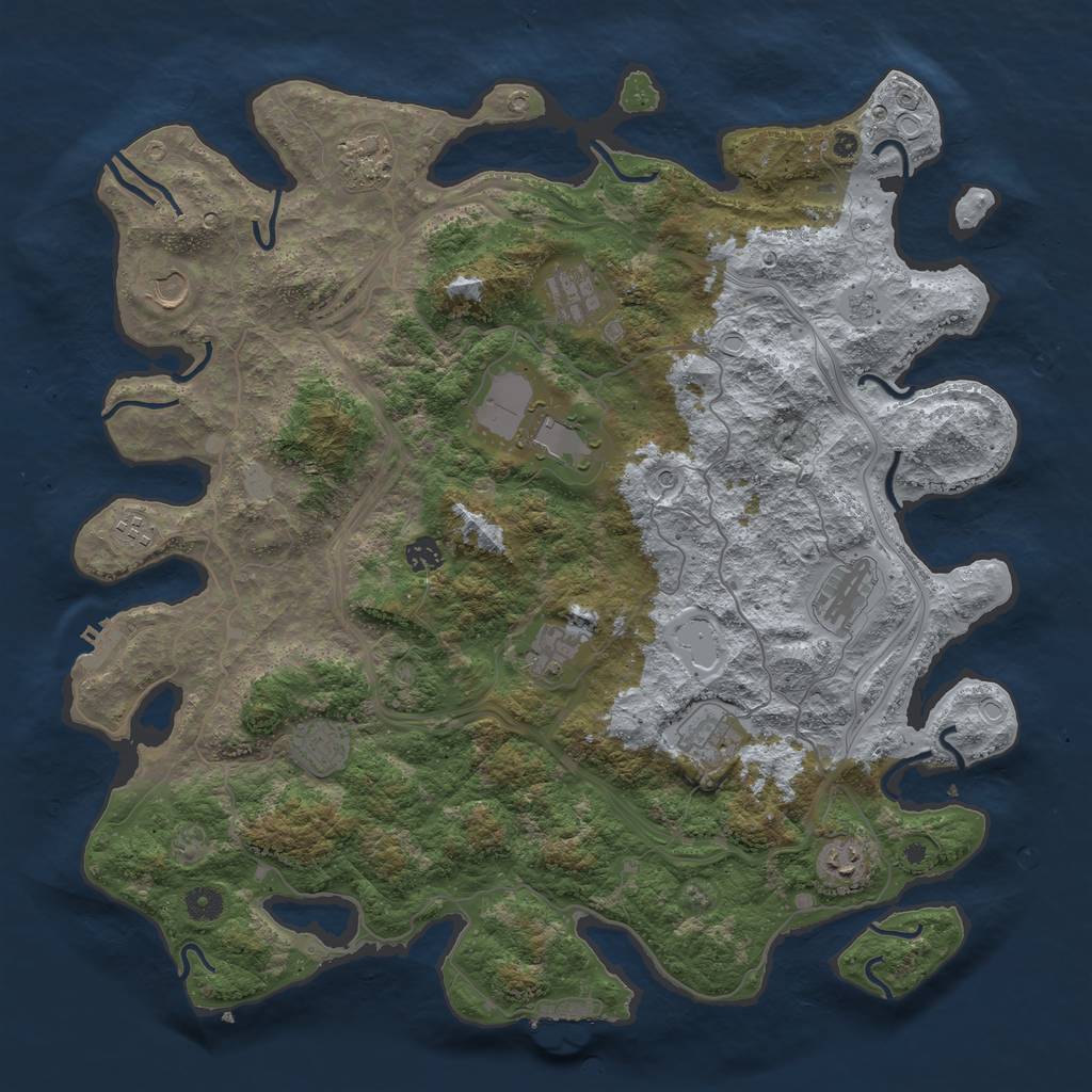 Rust Map: Procedural Map, Size: 4500, Seed: 29, 18 Monuments