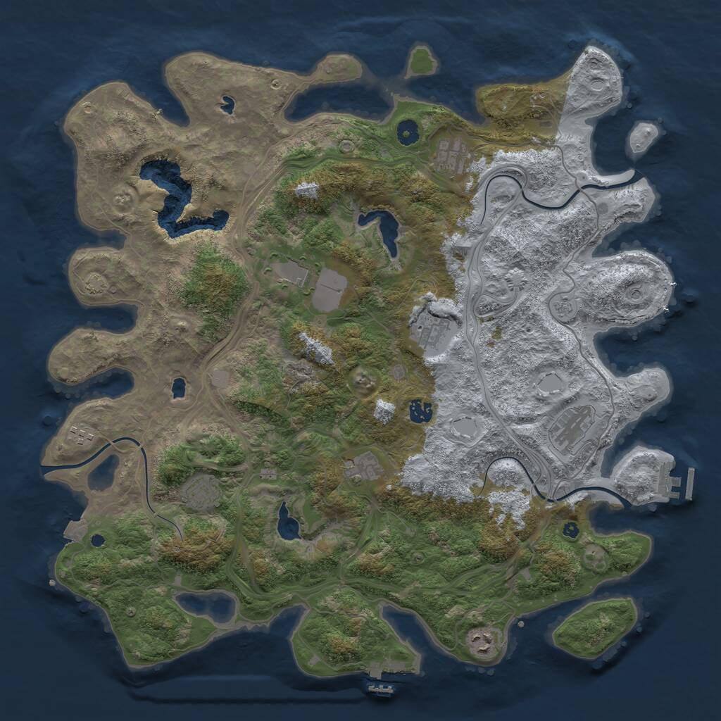 Rust Map: Procedural Map, Size: 4500, Seed: 29, 15 Monuments