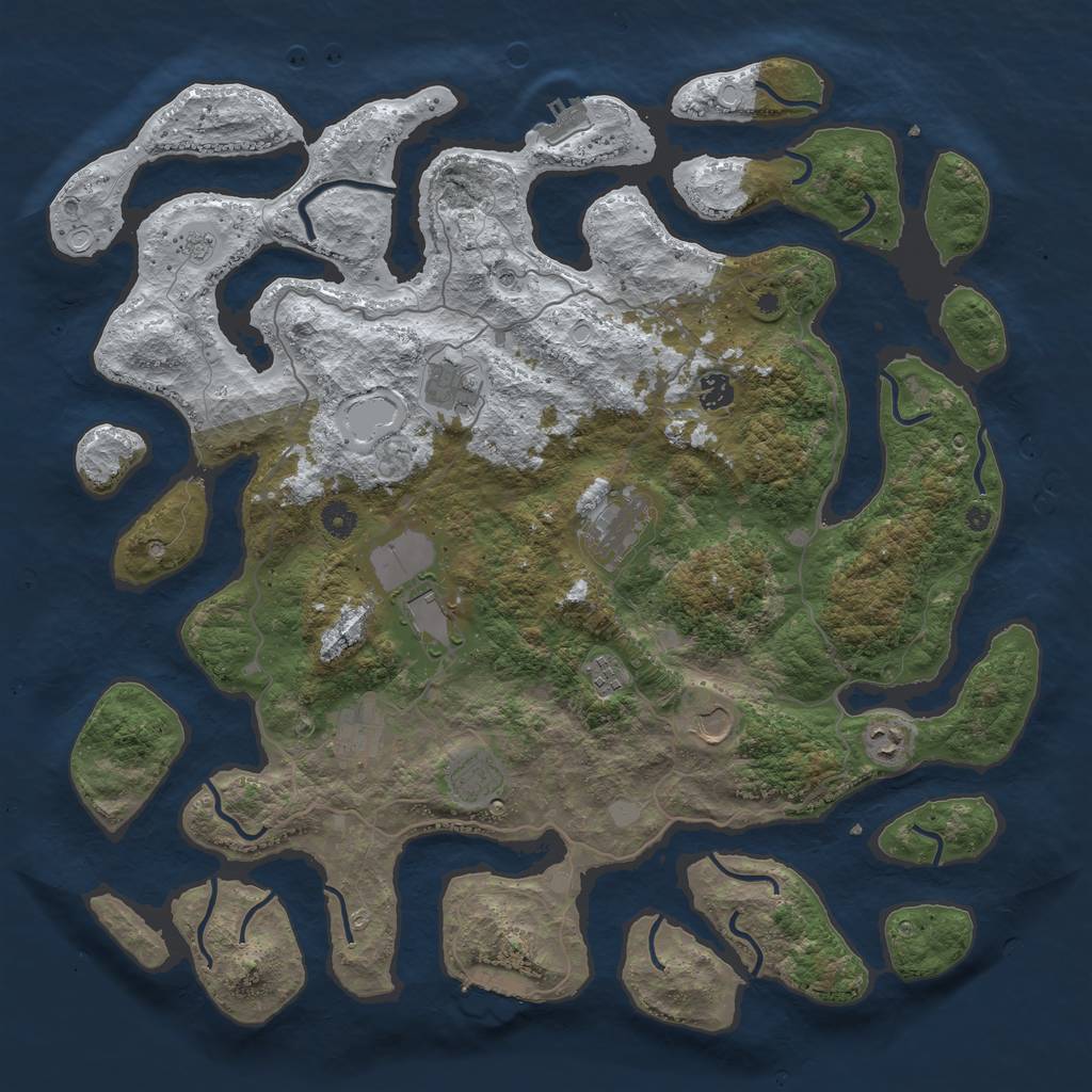Rust Map: Procedural Map, Size: 4500, Seed: 220106, 18 Monuments