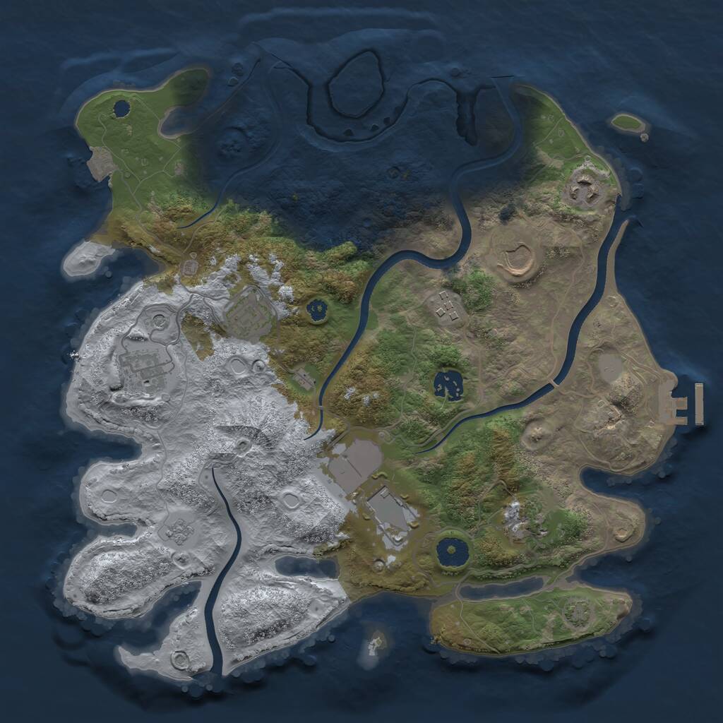 Rust Map: Procedural Map, Size: 3500, Seed: 963519964, 13 Monuments