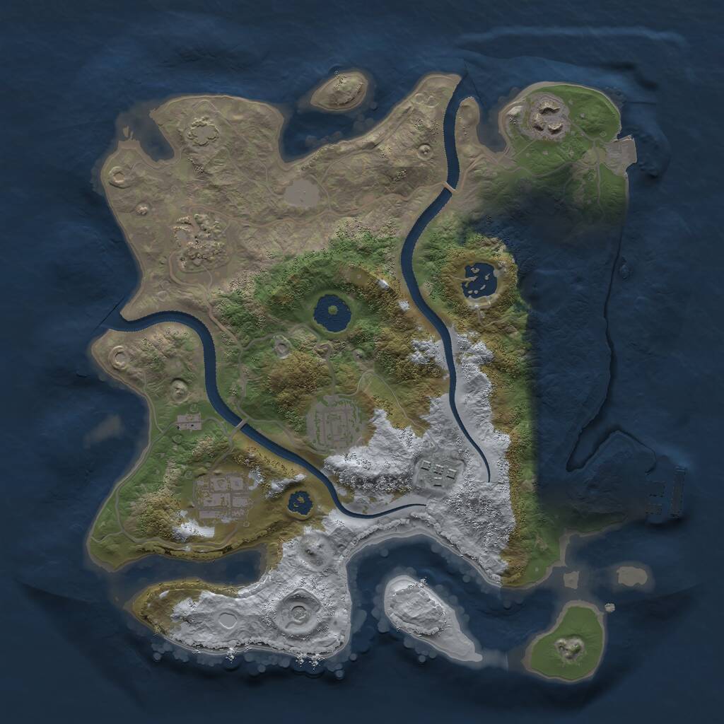 Rust Map: Procedural Map, Size: 3000, Seed: 13784416, 10 Monuments