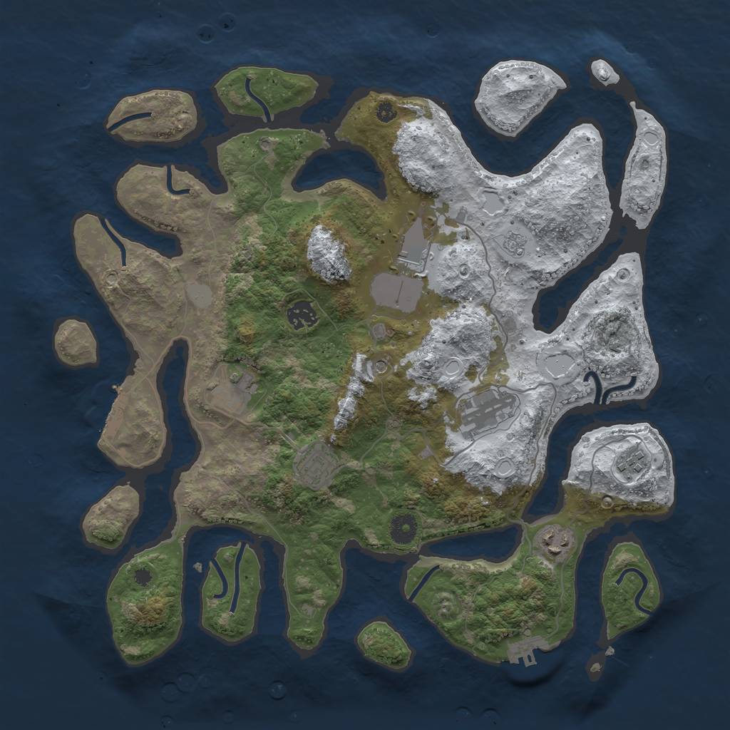 Rust Map: Procedural Map, Size: 3800, Seed: 192, 16 Monuments