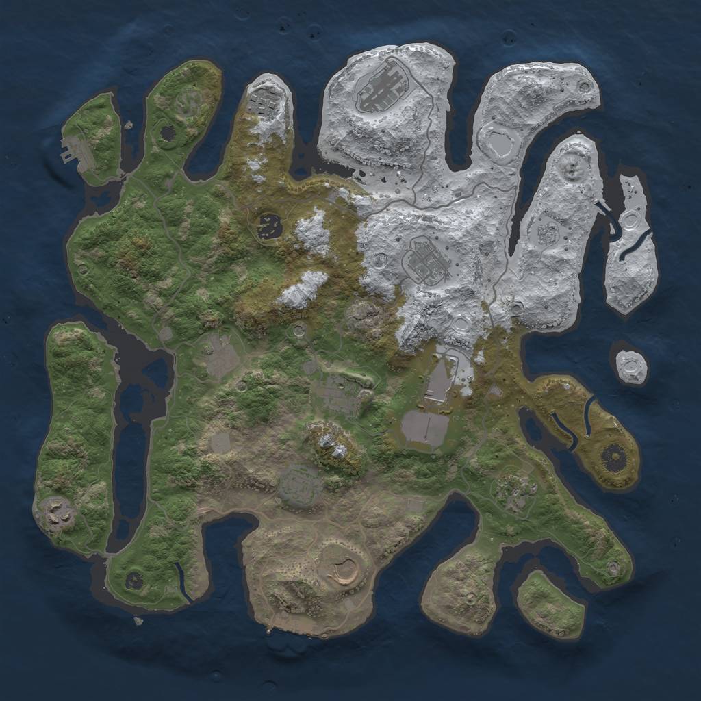 Rust Map: Procedural Map, Size: 4000, Seed: 1042933, 20 Monuments