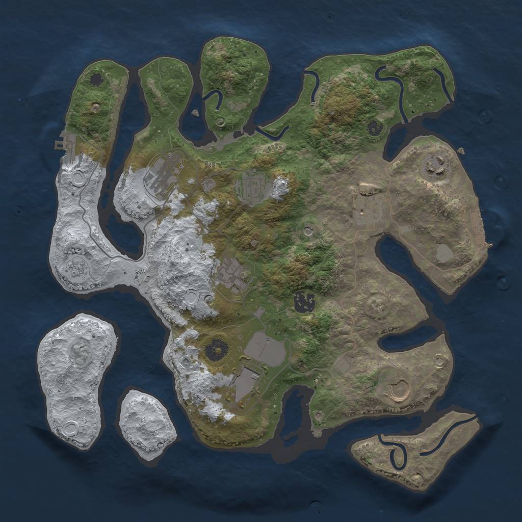 Rust Map: Procedural Map, Size: 3500, Seed: 1868861405, 17 Monuments