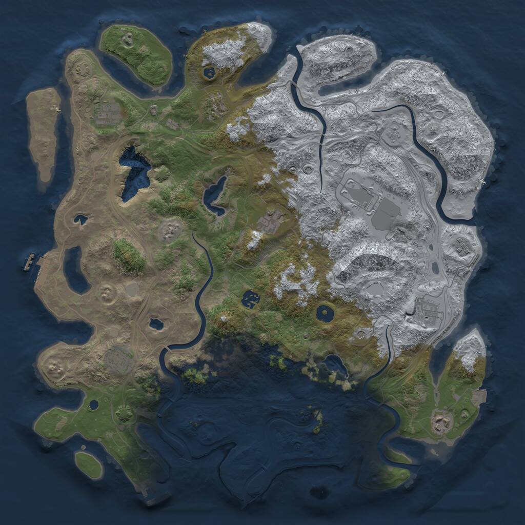 Rust Map: Procedural Map, Size: 4500, Seed: 3178713, 16 Monuments