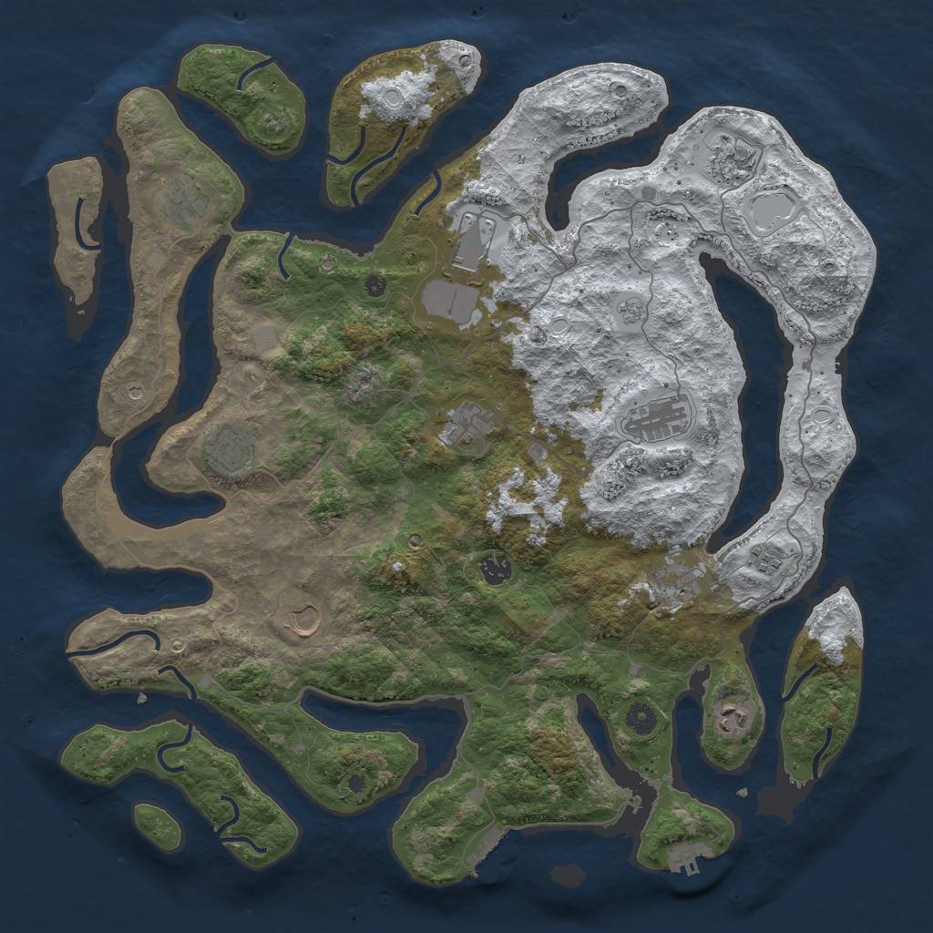 Rust Map: Procedural Map, Size: 4500, Seed: 3178713, 20 Monuments