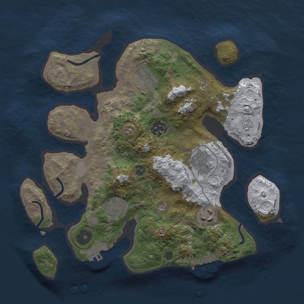 Rust Map: Procedural Map, Size: 3000, Seed: 2200000, 14 Monuments