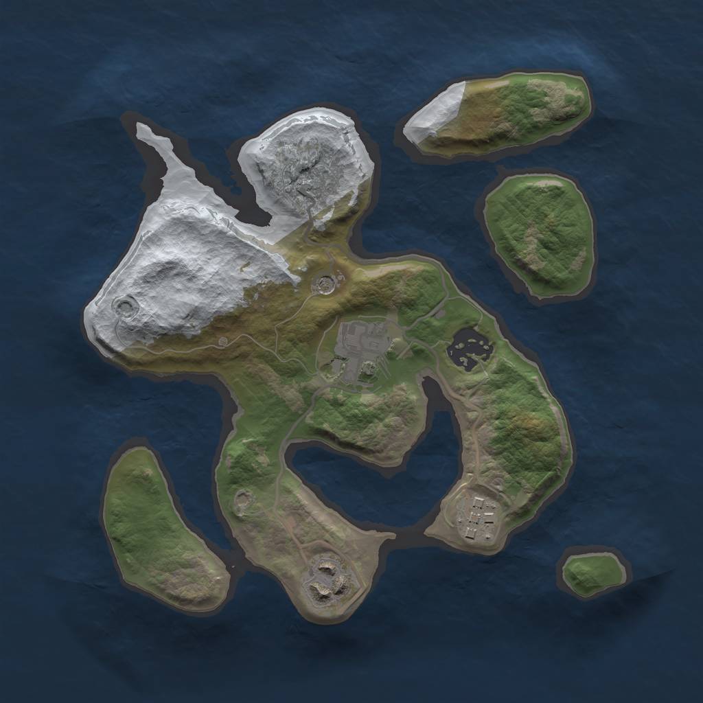 Rust Map: Barren, Size: 2500, Seed: 456456, 7 Monuments