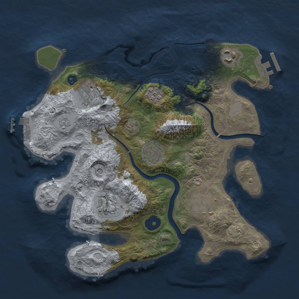 Rust Map: Procedural Map, Size: 3000, Seed: 133789523, 12 Monuments