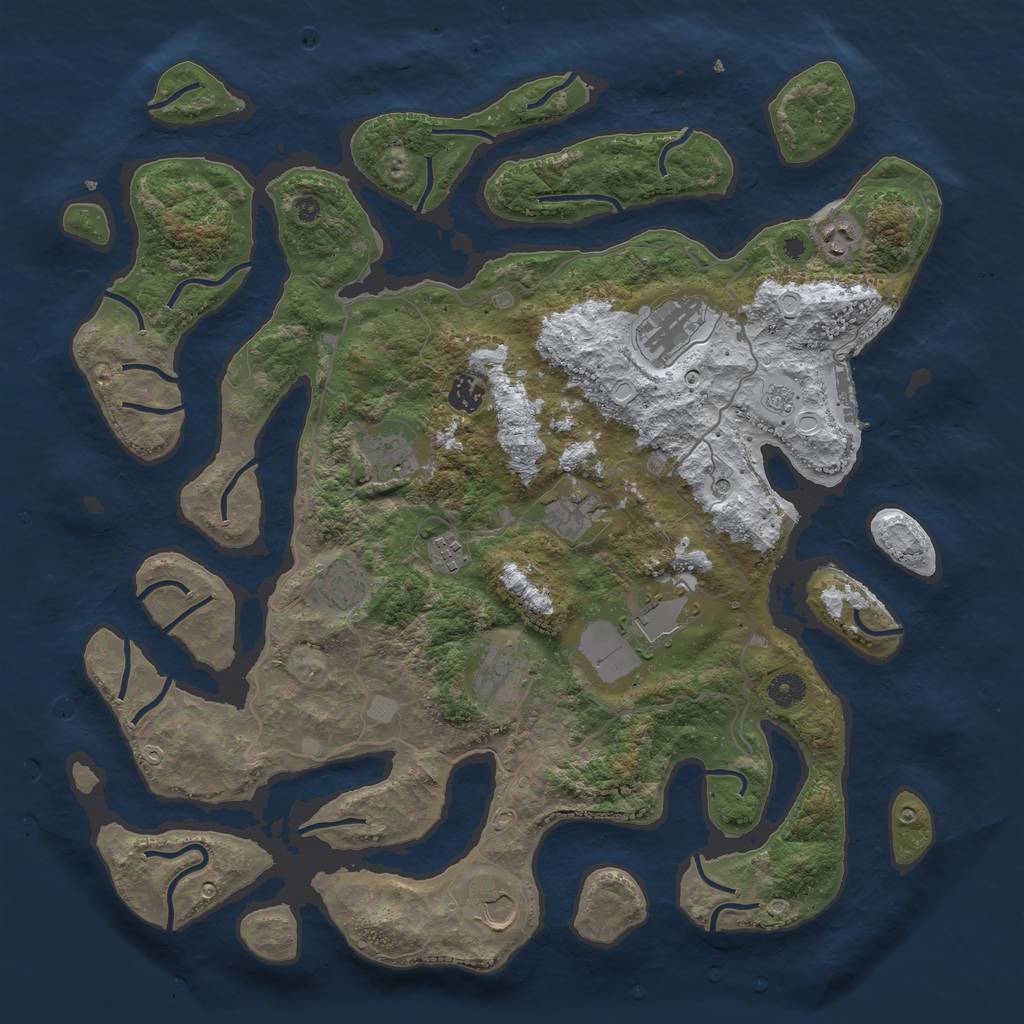 Rust Map: Procedural Map, Size: 4300, Seed: 14856971, 18 Monuments