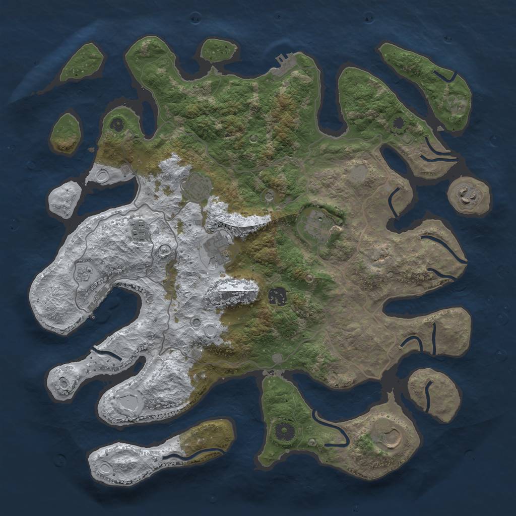 Rust Map: Procedural Map, Size: 4000, Seed: 133789523, 16 Monuments