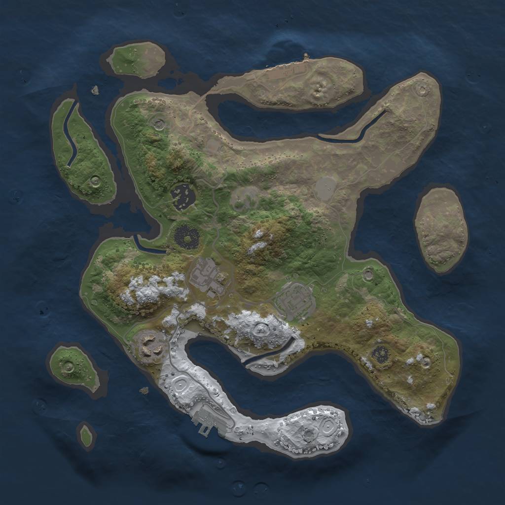 Rust Map: Procedural Map, Size: 3000, Seed: 70382153, 12 Monuments