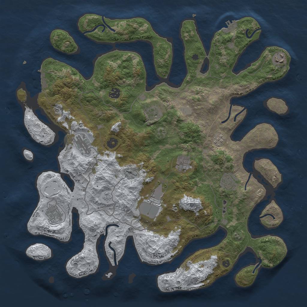 Rust Map: Procedural Map, Size: 4250, Seed: 27765, 18 Monuments