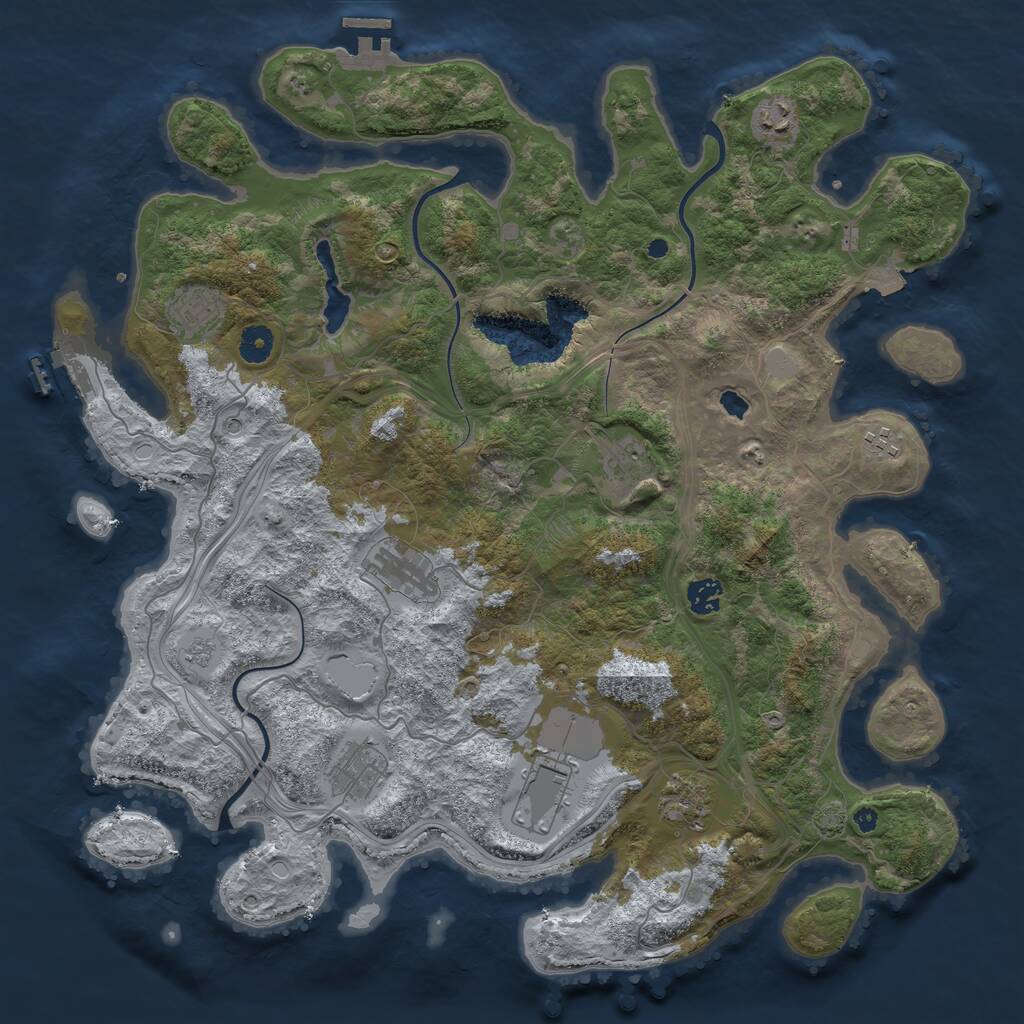 Rust Map: Procedural Map, Size: 4250, Seed: 27765, 15 Monuments