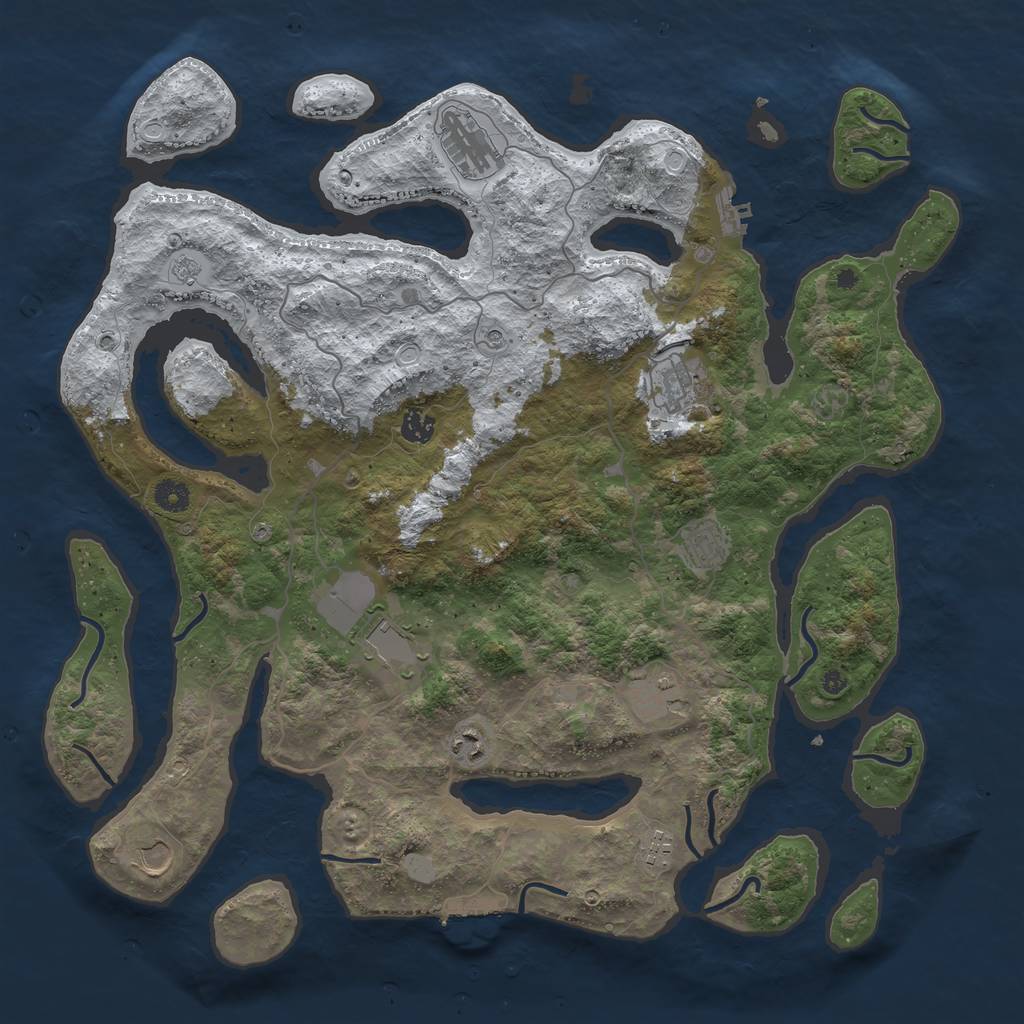 Rust Map: Procedural Map, Size: 4400, Seed: 20220203, 18 Monuments