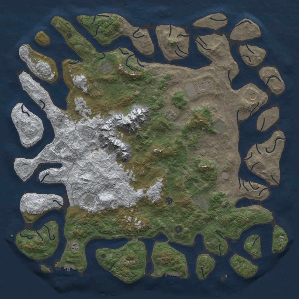 Rust Map: Procedural Map, Size: 6000, Seed: 622655, 20 Monuments