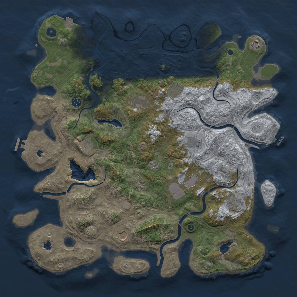 Rust Map: Procedural Map, Size: 4600, Seed: 1337, 17 Monuments
