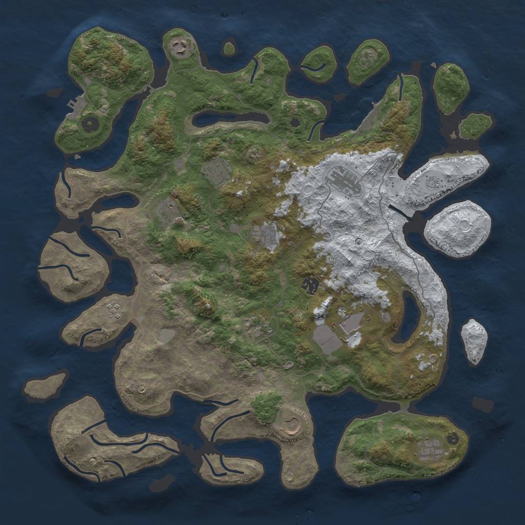 Rust Map: Procedural Map, Size: 4600, Seed: 1337, 20 Monuments