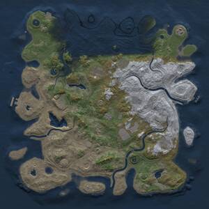 Thumbnail Rust Map: Procedural Map, Size: 4600, Seed: 1337, 17 Monuments
