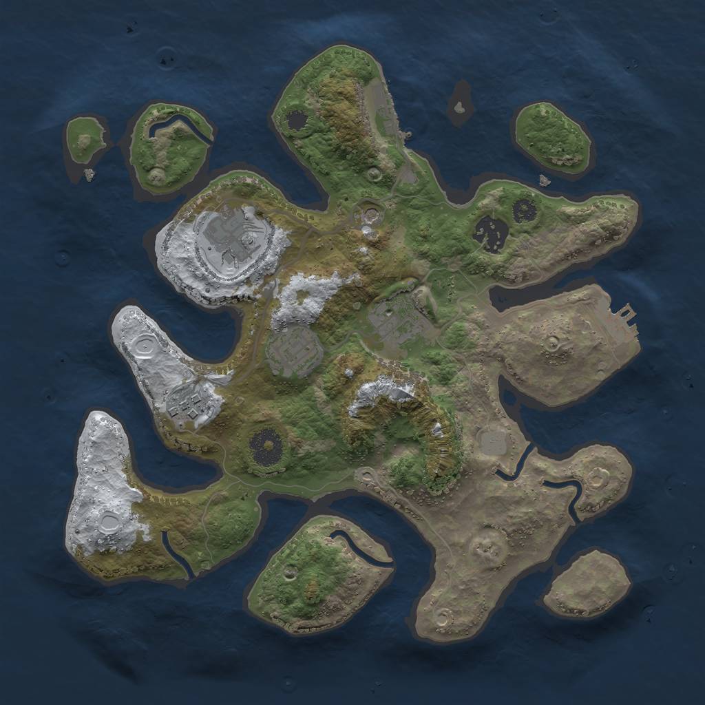 Rust Map: Procedural Map, Size: 3000, Seed: 1952206937, 13 Monuments