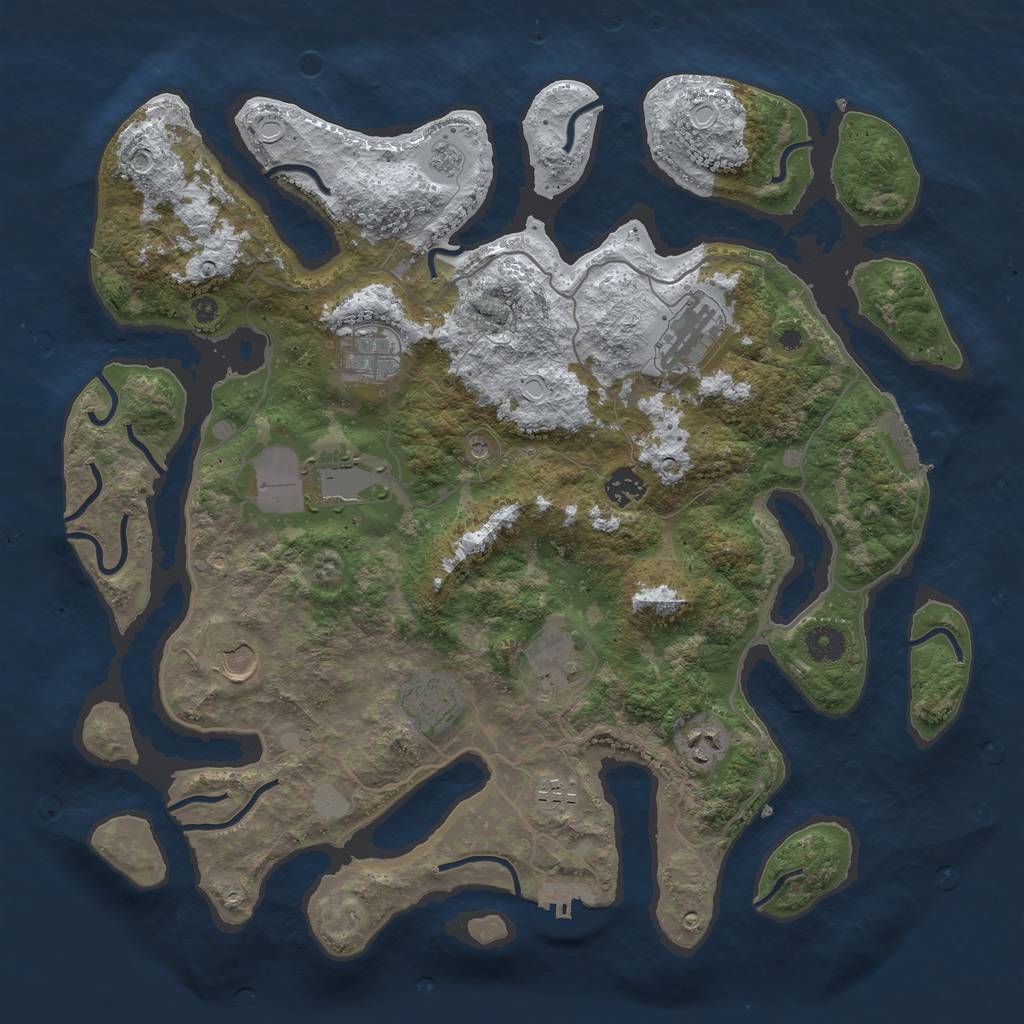 Rust Map: Procedural Map, Size: 4000, Seed: 1621608000, 18 Monuments