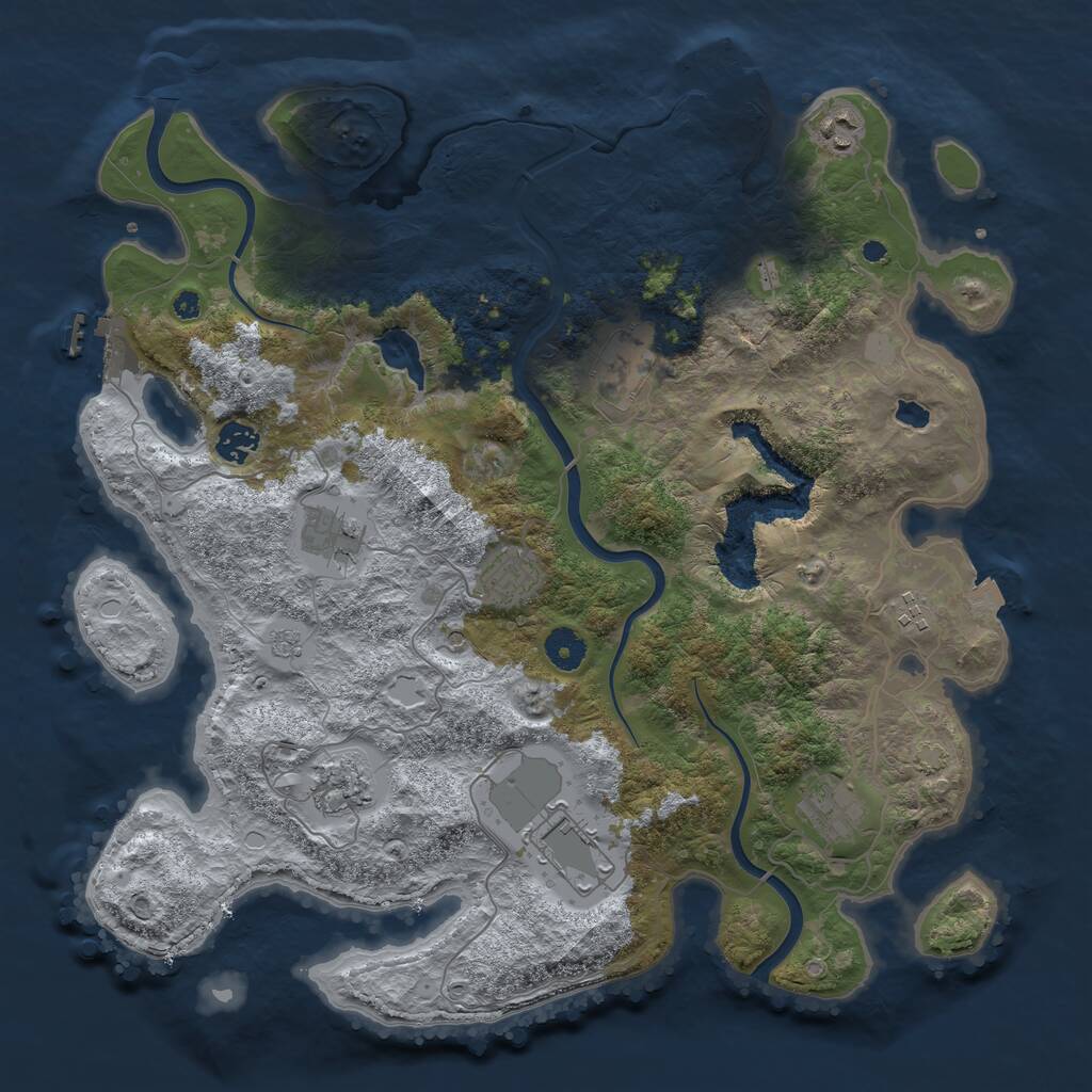 Rust Map: Procedural Map, Size: 4000, Seed: 1104312621, 15 Monuments