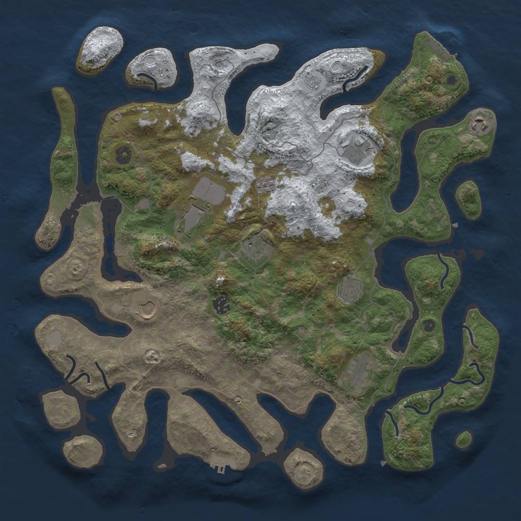 Rust Map: Procedural Map, Size: 4400, Seed: 745, 18 Monuments