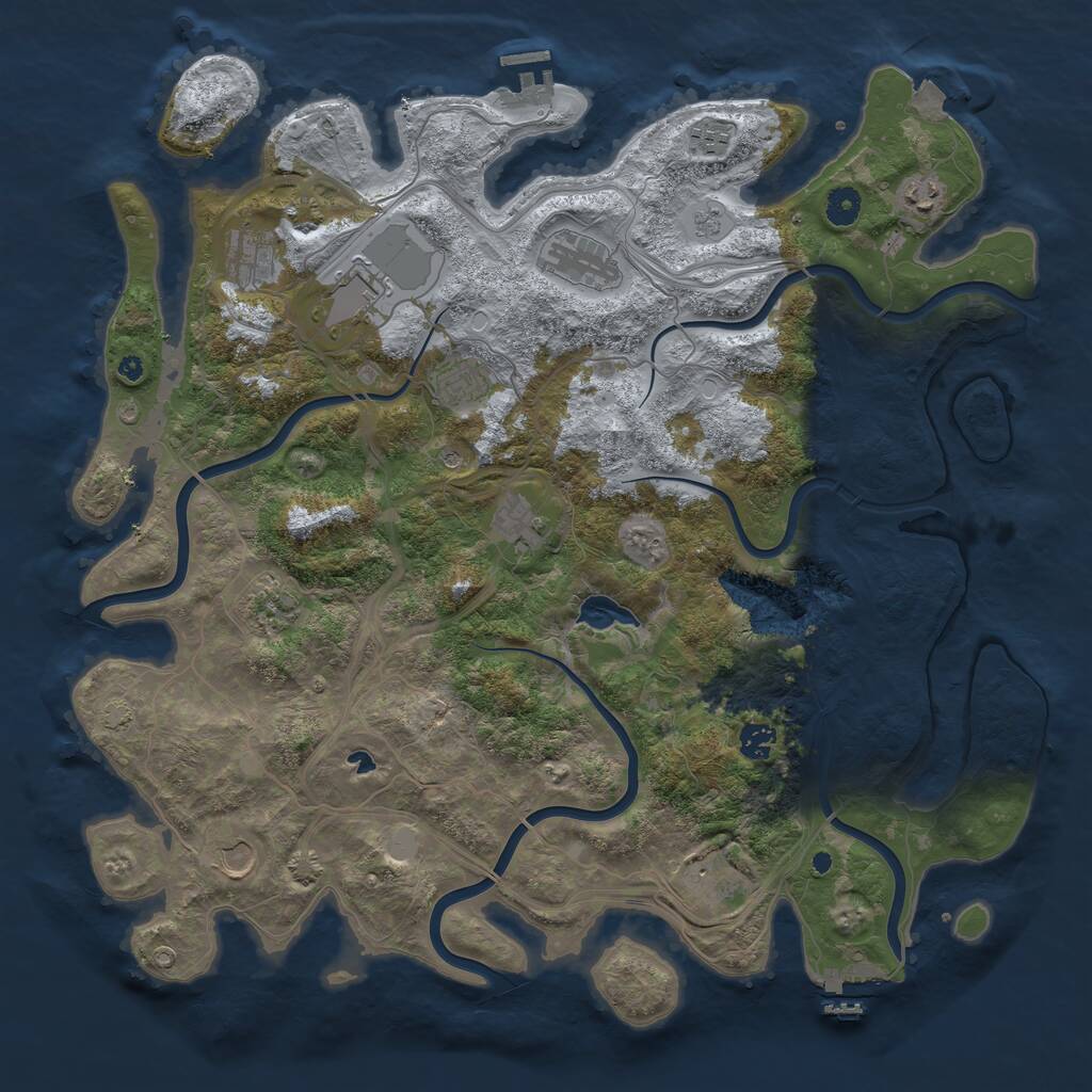 Rust Map: Procedural Map, Size: 4400, Seed: 745, 17 Monuments