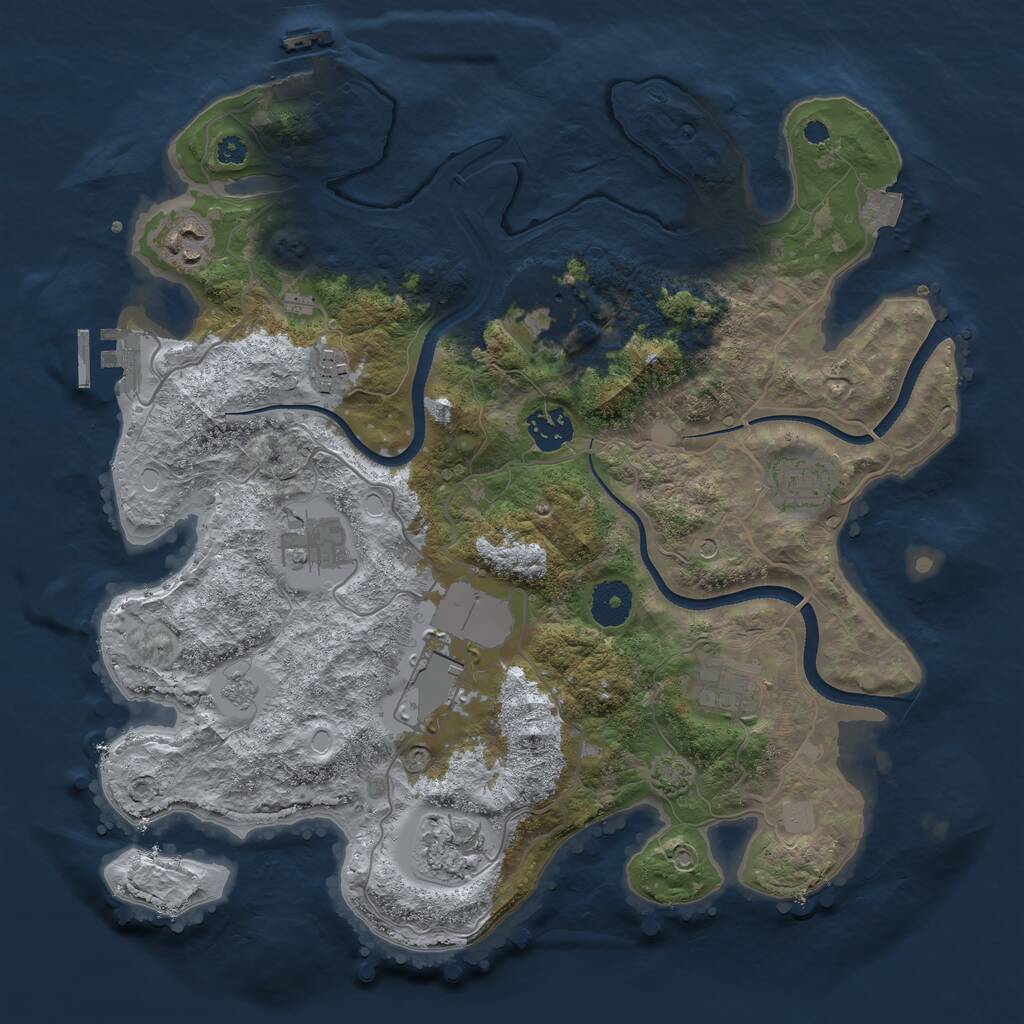 Rust Map: Procedural Map, Size: 3500, Seed: 63728426, 15 Monuments