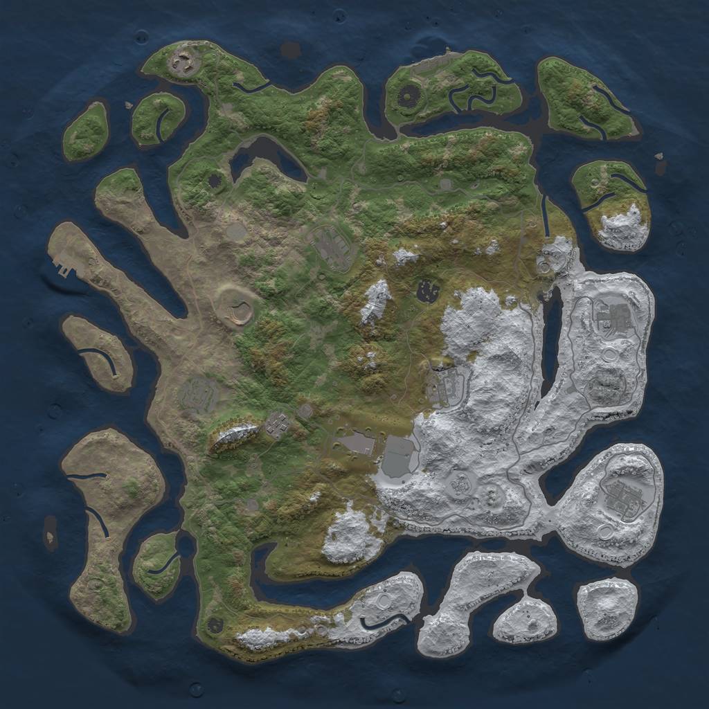 Rust Map: Procedural Map, Size: 4600, Seed: 9943256, 19 Monuments