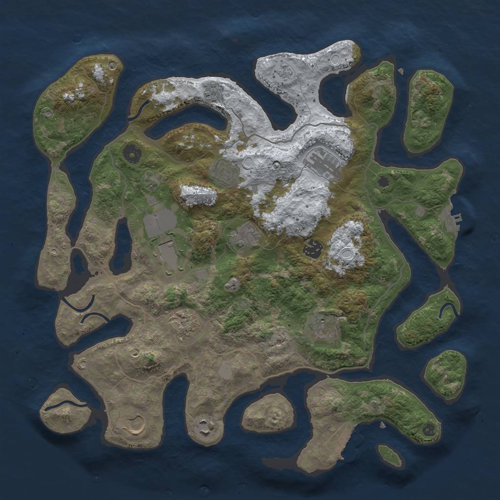Rust Map: Procedural Map, Size: 4000, Seed: 55378008, 18 Monuments