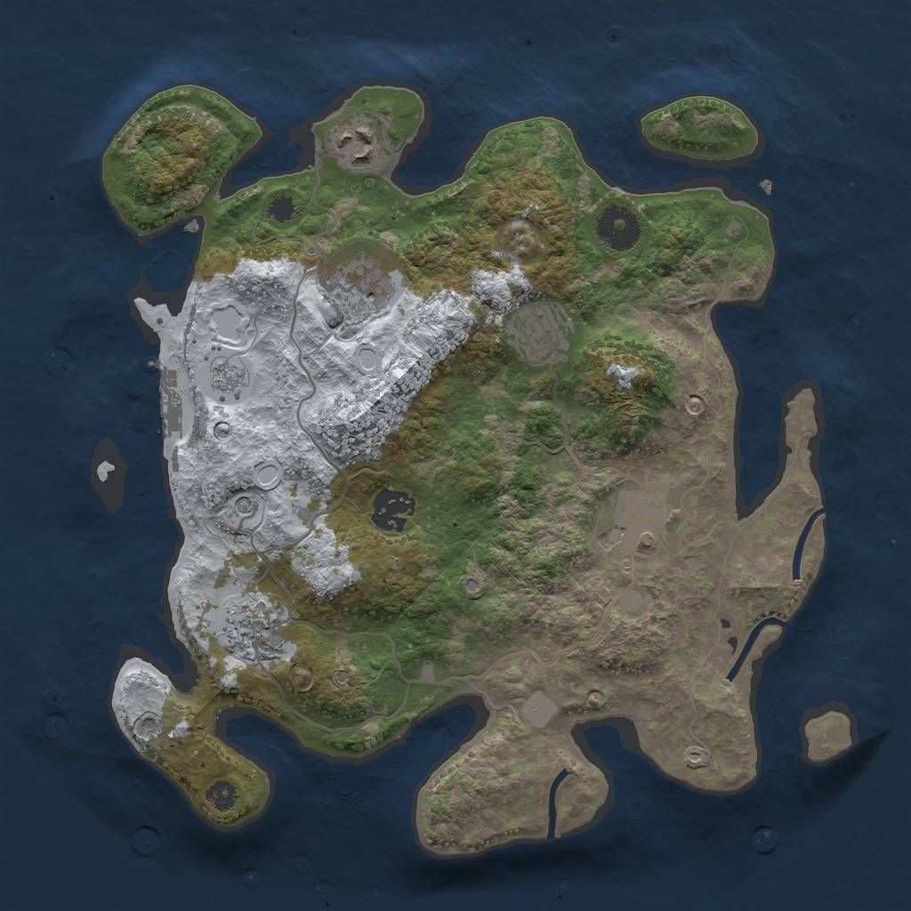 Rust Map: Procedural Map, Size: 3200, Seed: 928947164, 14 Monuments