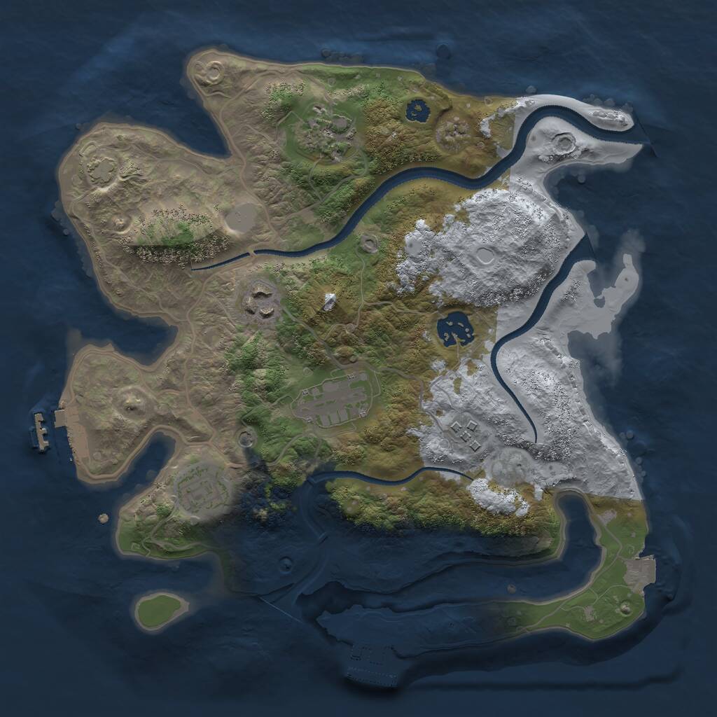 Rust Map: Procedural Map, Size: 3000, Seed: 985676544, 11 Monuments