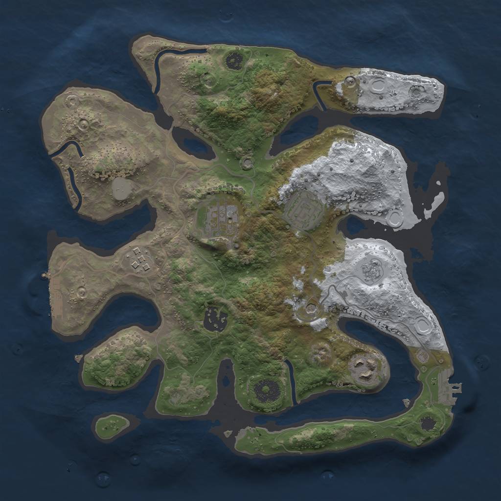 Rust Map: Procedural Map, Size: 3000, Seed: 985676544, 14 Monuments