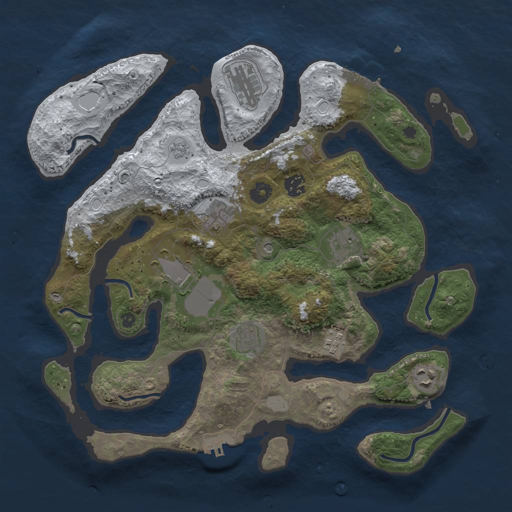 Rust Map: Procedural Map, Size: 3500, Seed: 2147180951, 17 Monuments