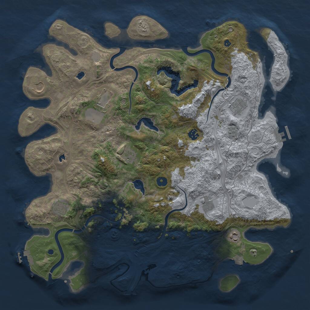 Rust Map: Procedural Map, Size: 4500, Seed: 60339, 15 Monuments