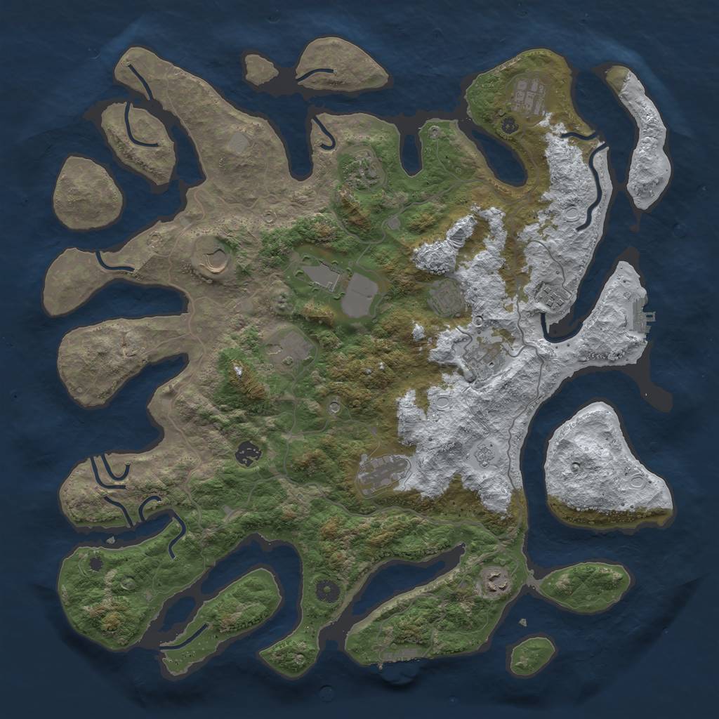 Rust Map: Procedural Map, Size: 4500, Seed: 60339, 20 Monuments