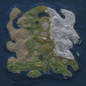Thumbnail Rust Map: Procedural Map, Size: 3500, Seed: 4500430, 15 Monuments