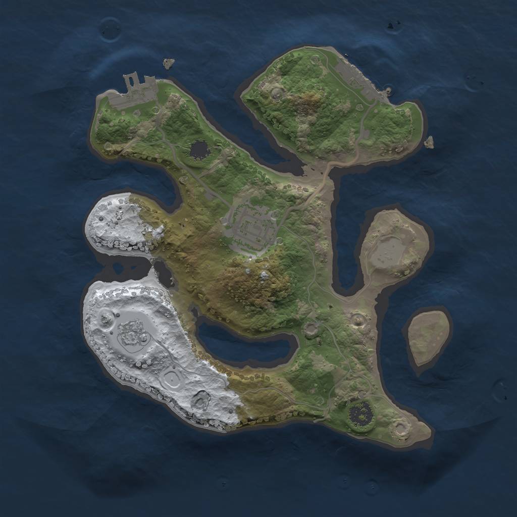 Rust Map: Procedural Map, Size: 2250, Seed: 483692019, 9 Monuments