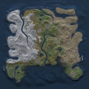 Thumbnail Rust Map: Procedural Map, Size: 3700, Seed: 1818168067, 16 Monuments