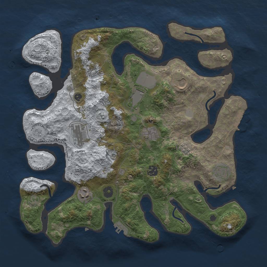 Rust Map: Procedural Map, Size: 3700, Seed: 1818168067, 18 Monuments