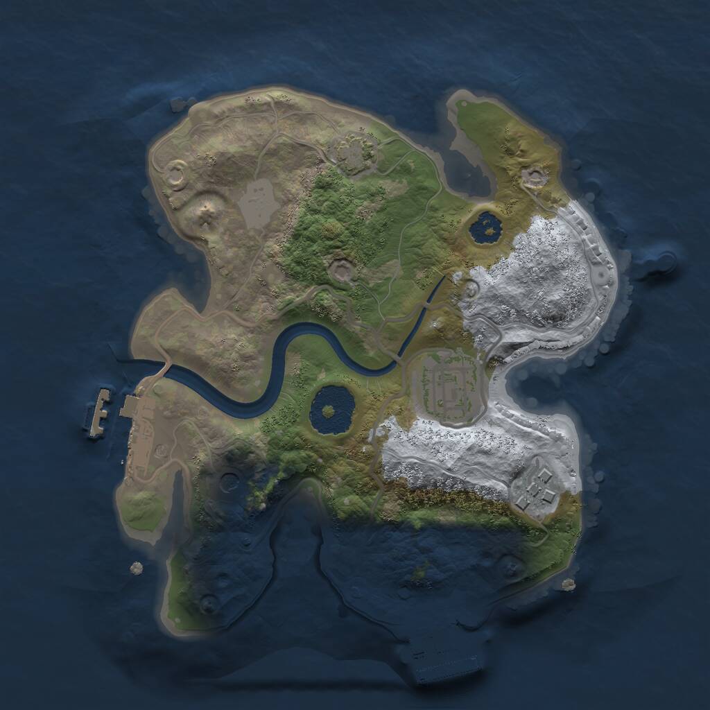 Rust Map: Procedural Map, Size: 2250, Seed: 343737166, 7 Monuments