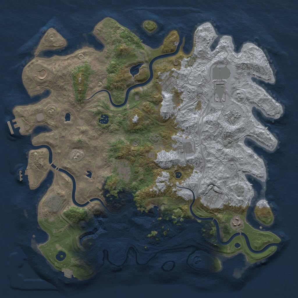 Rust Map: Procedural Map, Size: 4500, Seed: 78877, 17 Monuments