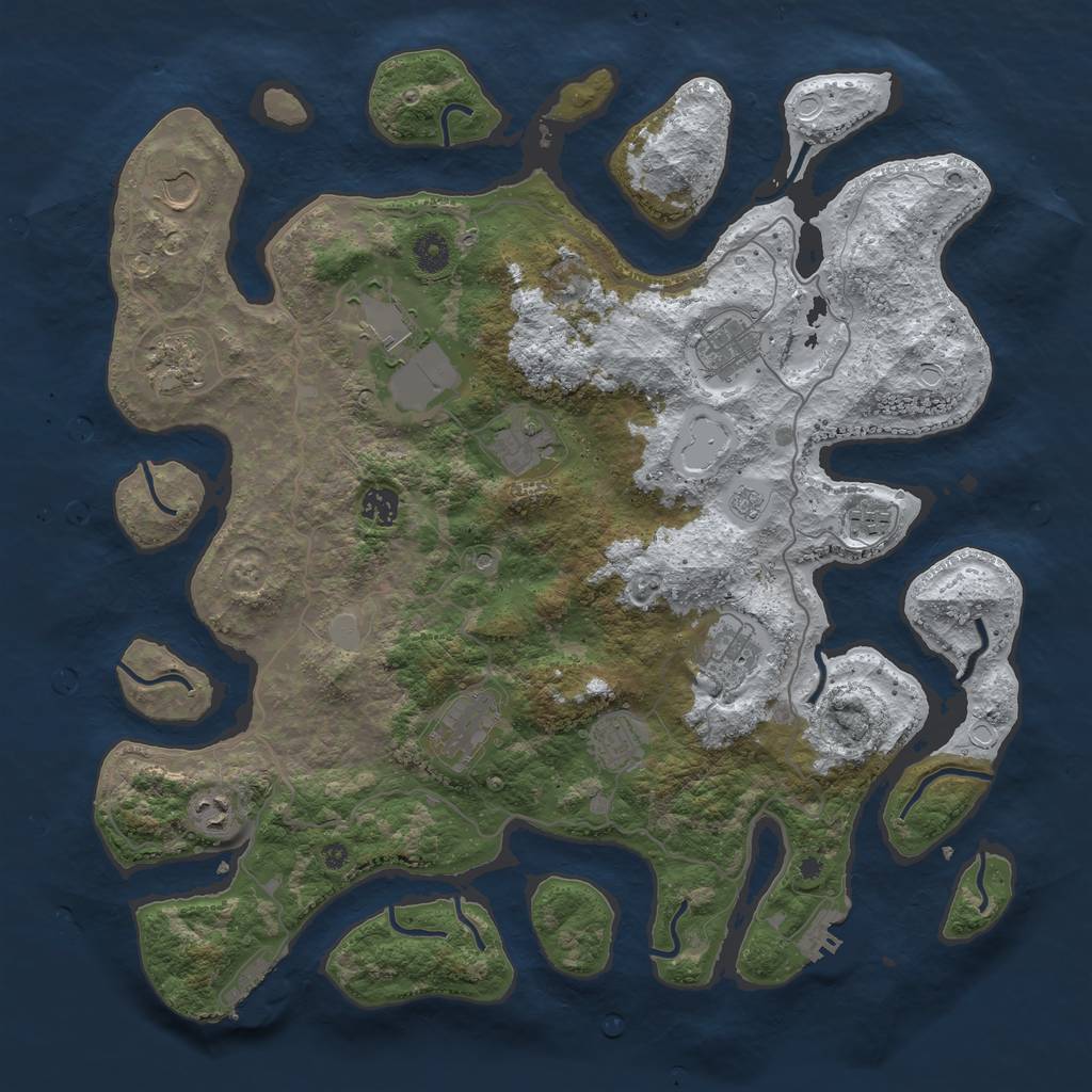 Rust Map: Procedural Map, Size: 4250, Seed: 2098806971, 20 Monuments